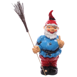 Peter the gnome with a broom