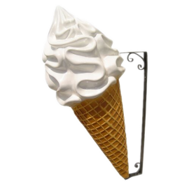 Ice cream (hanging), whipped cream