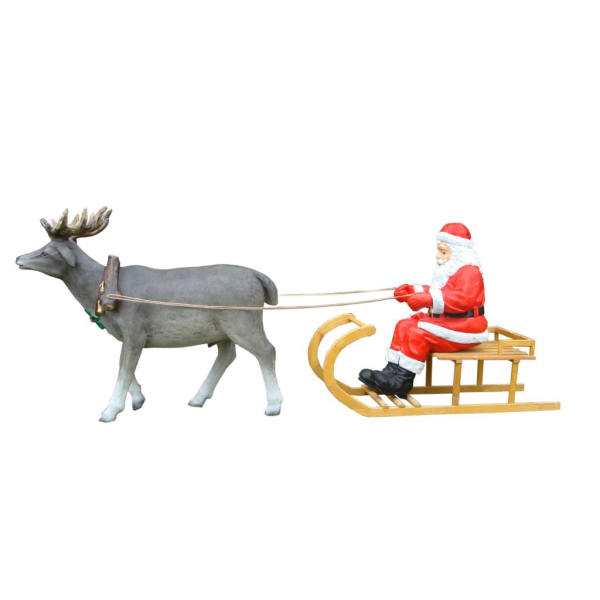St Claus with sleigh and reindeer