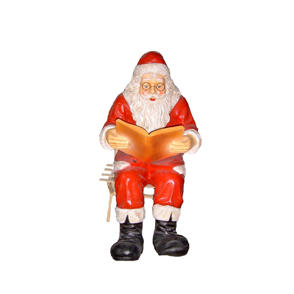 St Claus with the book on a bench