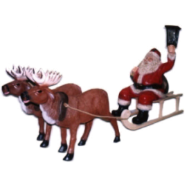 St Claus with sleigh and reindeers
