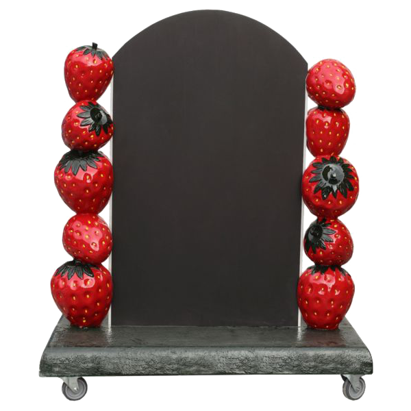 Truskawki z tablicą