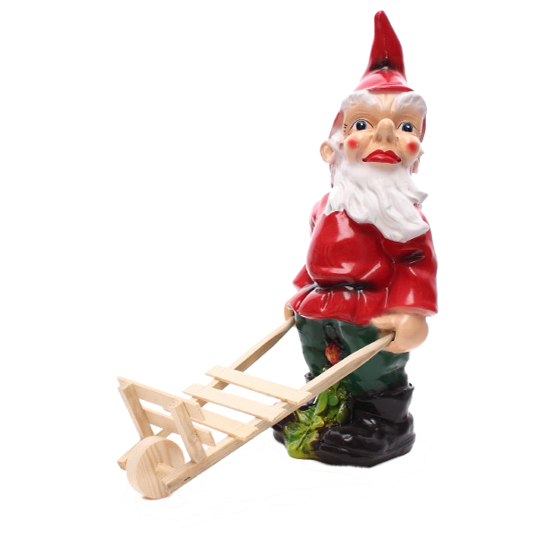 Gnome with a wheelbarrow