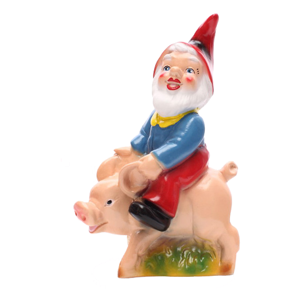 Gnome with a pig 