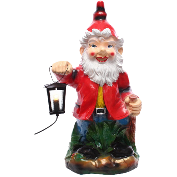 Krasnal latarnik z lampą el.