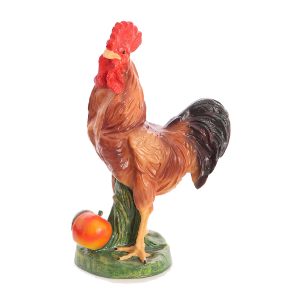 Rooster with an apple